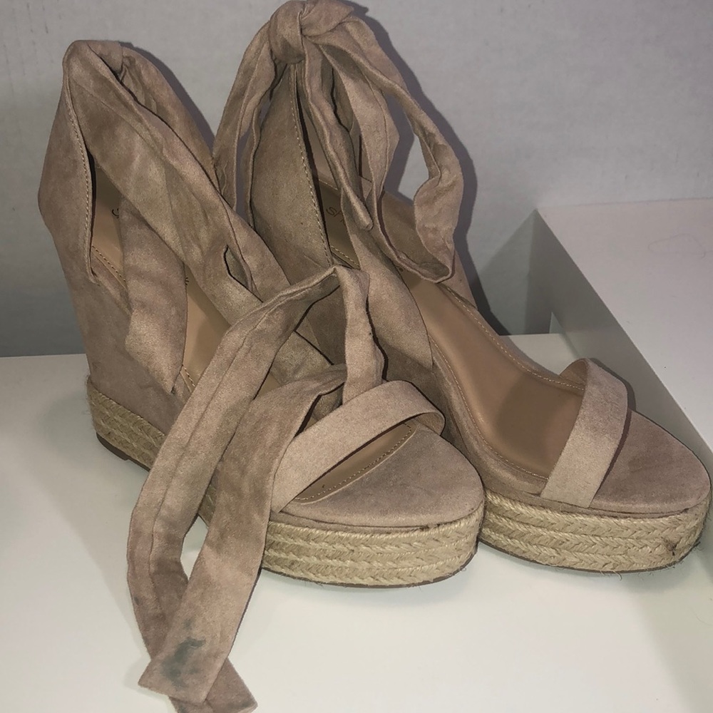 Lace up wedges